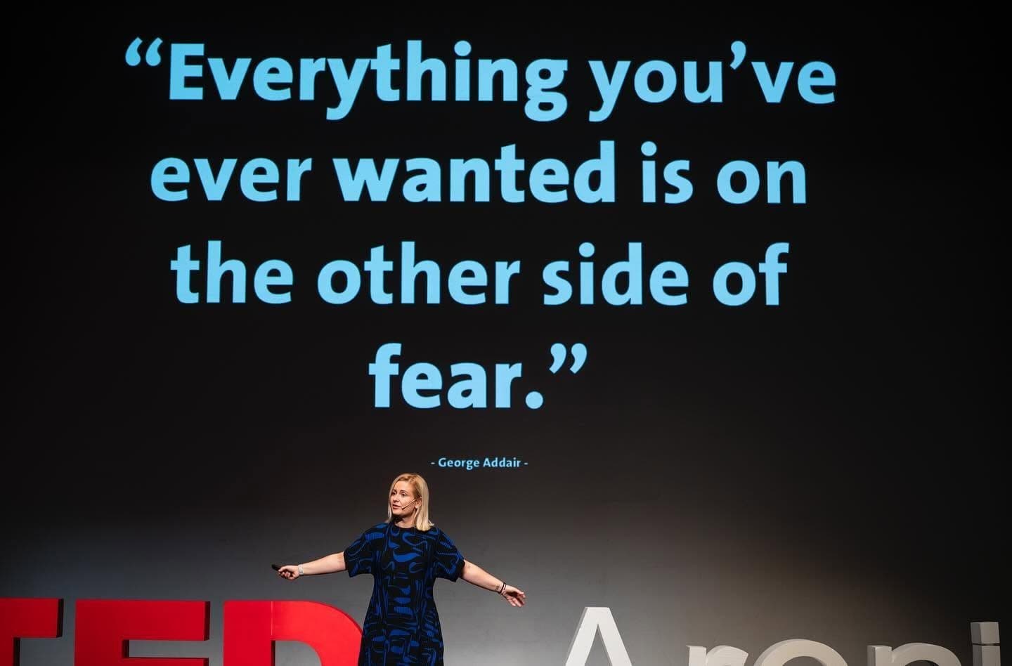 Katerina on the TEDxAreni Women stage